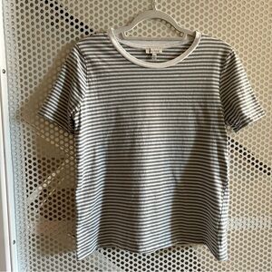 Ella Moss The Perfect Tee Striped Short Sleeve Size Medium in White/Green